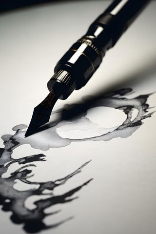 国风钢笔水墨背景