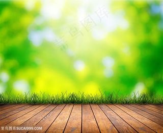 美丽的自然景色与木板