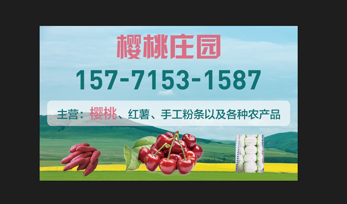樱桃庄园绿色海报psd模版下载