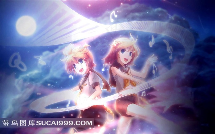 镜音双子动漫美女插画