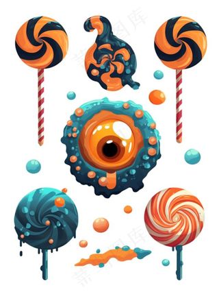 糖果万圣节不给糖果就捣蛋插画免抠