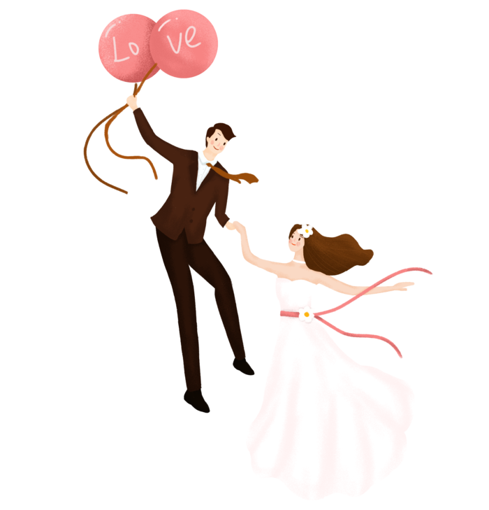 婚纱卡通人物婚礼白纱结婚婚纱摄影手绘