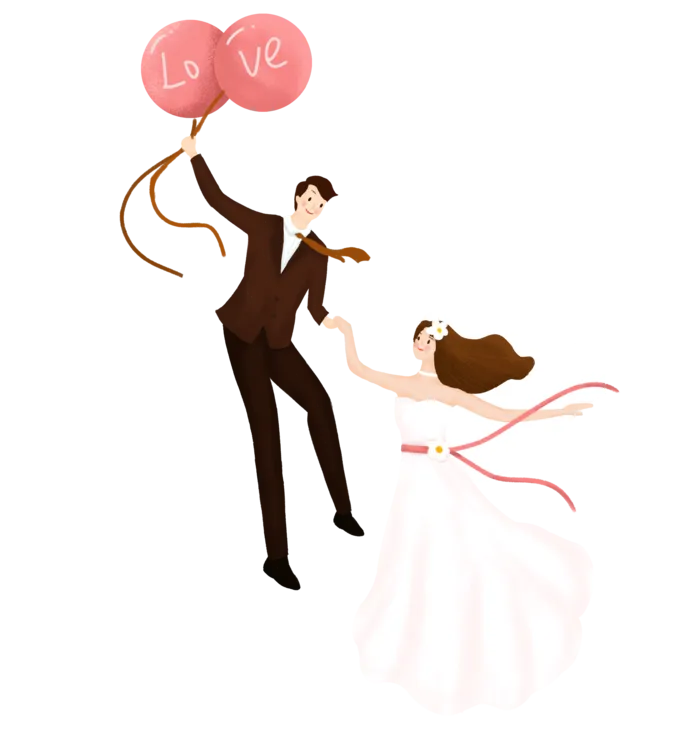 婚纱卡通人物婚礼白纱结婚婚纱摄影手绘