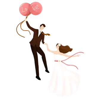 婚纱卡通人物婚礼白纱结婚婚纱摄影手绘