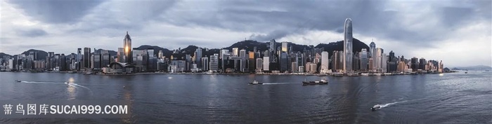 香港维多利亚港日出全景