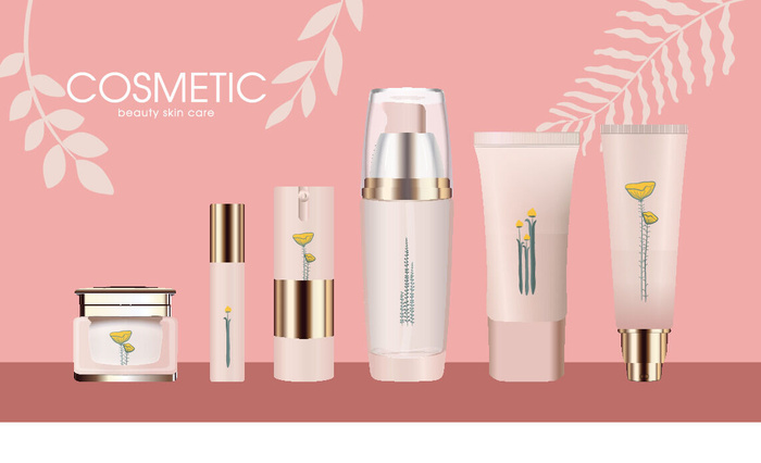 电商广告美容化妆品素材粉背景