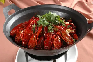 干锅美食焖锅湘菜麻辣香辣纸锅干锅小河虾