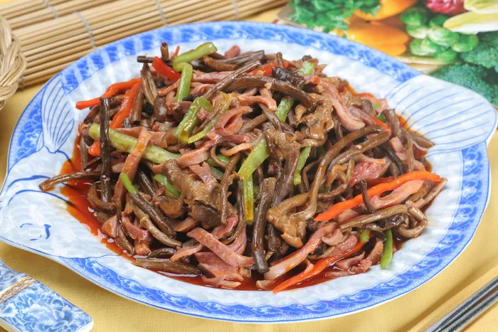 茶树菇炒肚丝