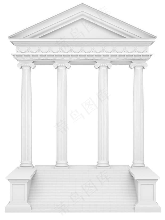 白色欧式古典建筑高清图片