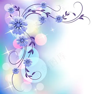 蓝色花纹花边图片