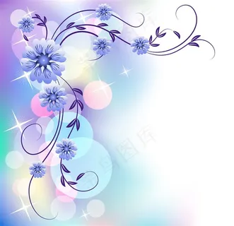 蓝色花纹花边图片 蓝色花纹花边图片