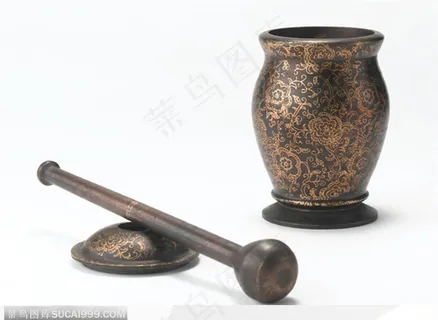 中国传统工艺品-度金花纹青铜器 研磨 捣药器具 中国传统工艺品-度金花纹青铜器 研磨 捣药器具