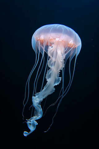 海洋里的发光水母摄影图 