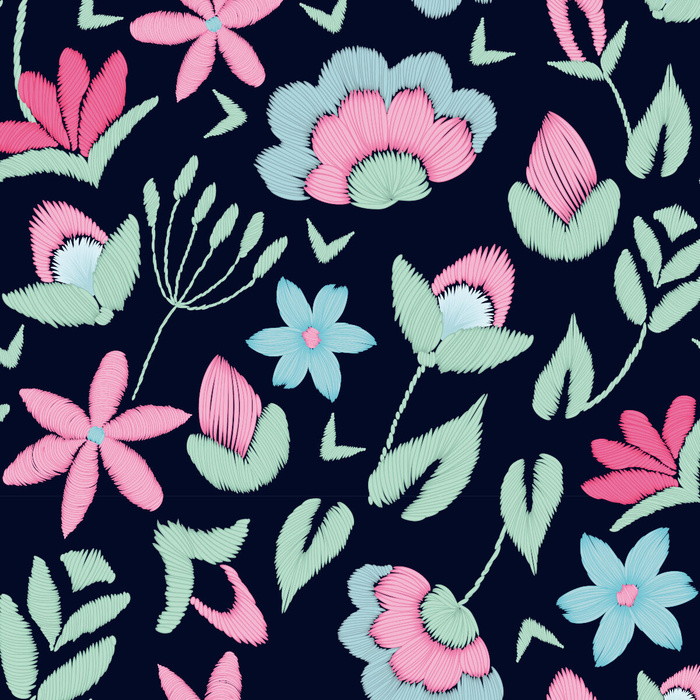 花卉唯美手绘花朵面料纹理手机壳布料面料印花服装矢量图案素材