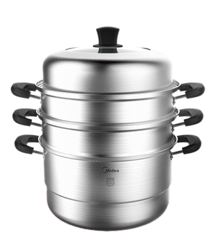 免抠美的三层不锈钢蒸锅