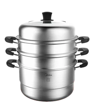 免抠美的三层不锈钢蒸锅