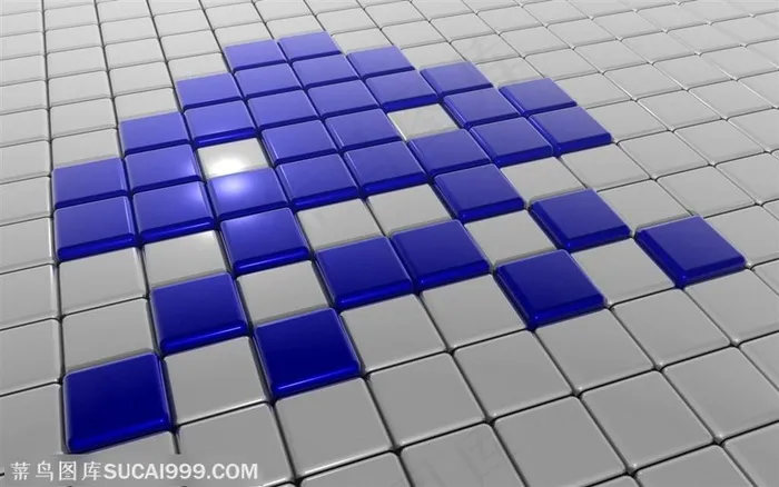 蓝色3D立体方块科技背景