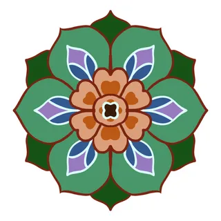 复古中国风国潮敦煌花纹花草插画手绘装饰小元素PSD素材