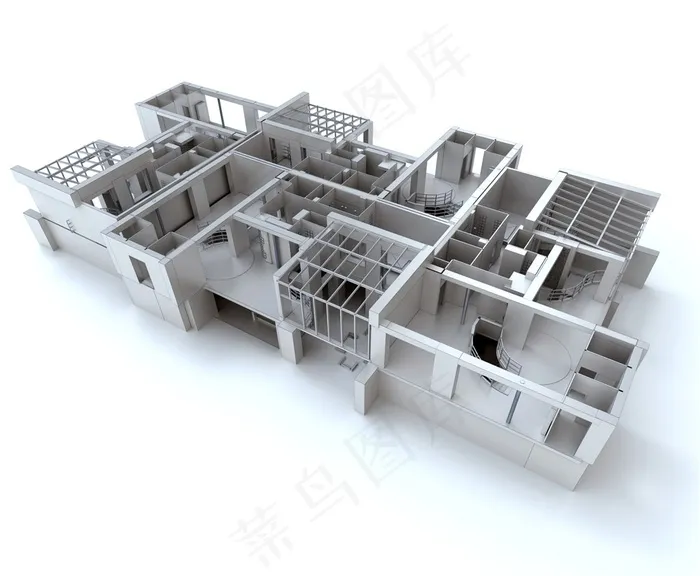 正在搭建的3d房屋模型高清图片