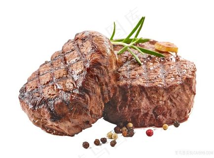 两块胡椒牛排