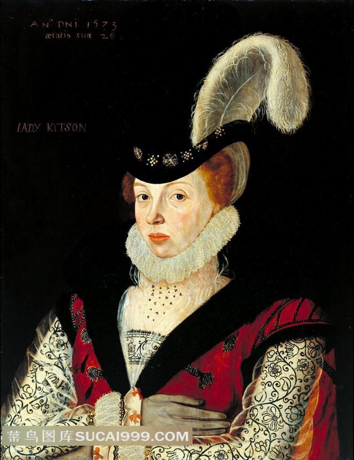 英国泰特美术馆珍藏女性肖像画图片头戴羽帽的贵妇人