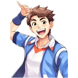 学生加油姿势免抠