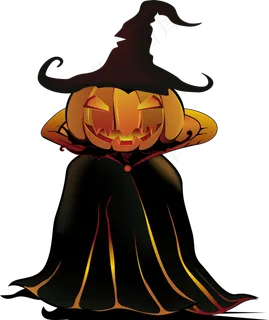 万圣节节日卡通素材南瓜巫女