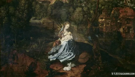 山林女神装饰画油画图片