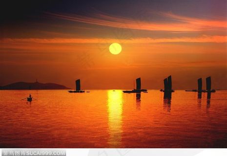 中国第五大淡水湖之安徽巢湖(夕阳美景)