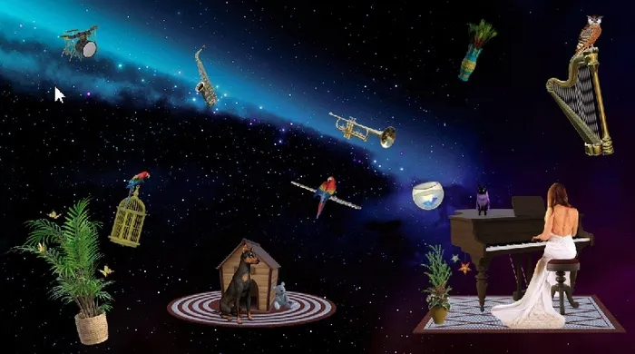 元宇宙世界风景天空背景墙