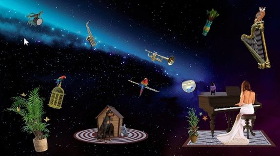 元宇宙世界风景天空背景墙