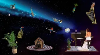 元宇宙世界风景天空背景墙