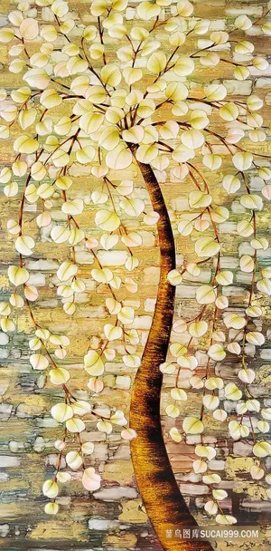 花卉发树时尚插画