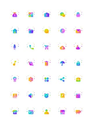 彩色icon手机线性小图标UI素材AI矢量图psd设计源文件app菜单分类
