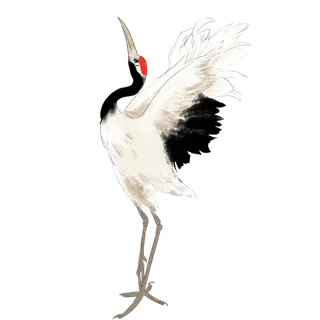 中国风古典中式国潮风手绘飞鹤图案仙鹤装饰素材PNG免抠插画元素