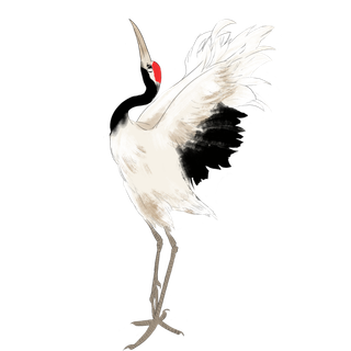 中国风古典中式国潮风手绘飞鹤图案仙鹤装饰素材PNG免抠插画元素