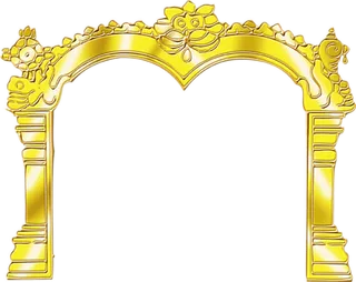 金色大门线条画