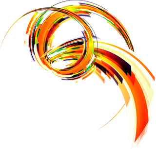 环形线条卡通色块科技kv主视觉素材