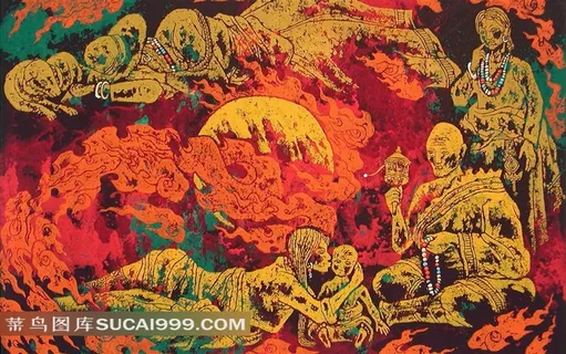 精美的藏族版画素材