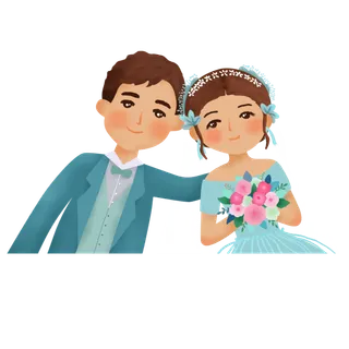 婚纱卡通人物婚礼白纱结婚婚纱摄影手绘