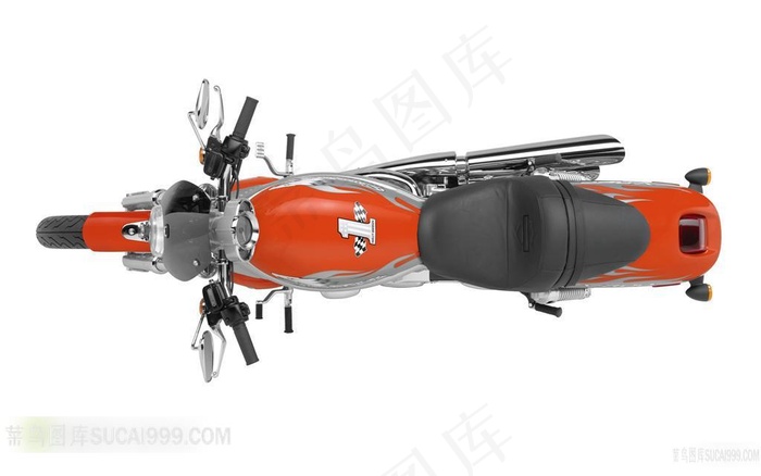 哈雷摩托俯视图