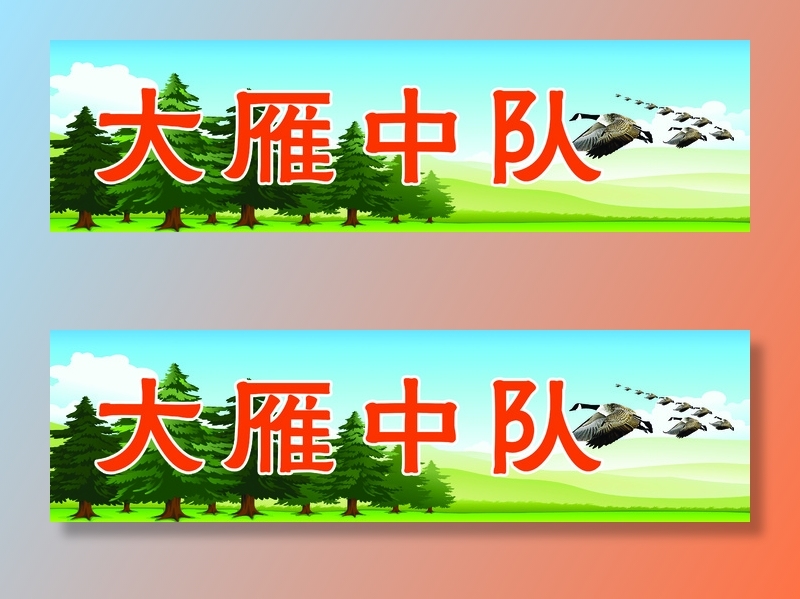 大雁中队学校|小学|班级名|班级中队|班级名片|psd模版下载