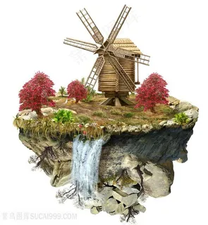 创意悬浮的景色高清