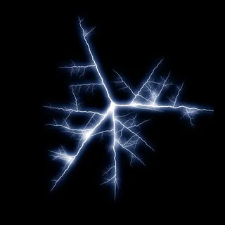 伸展的蓝色闪电