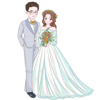 婚纱卡通人物婚礼白纱结婚婚纱摄影手绘