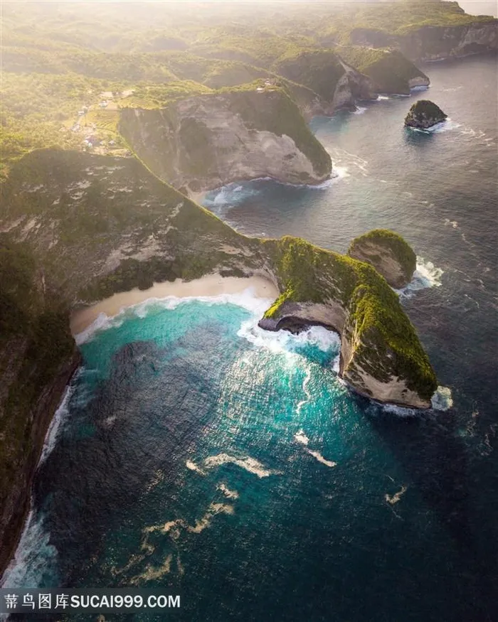 唯美碧绿海峡风景大海图片