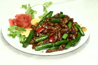 45杭椒驴柳 髙建明驴肉火锅