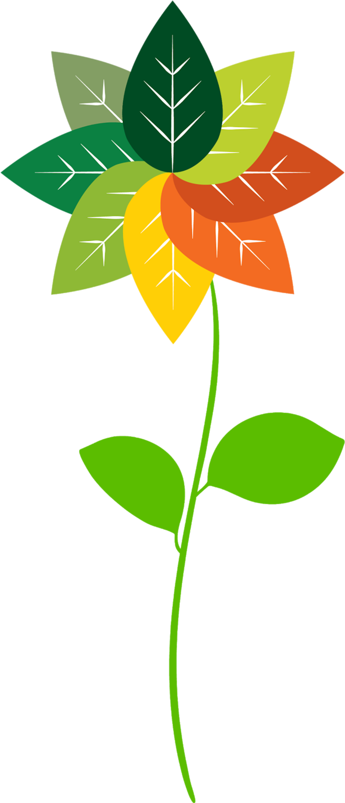 七色花卡通素材简笔