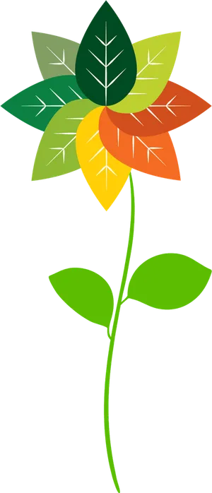 七色花卡通素材简笔