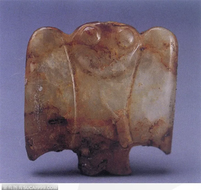 传统工艺-褐色的飞鸟玉器